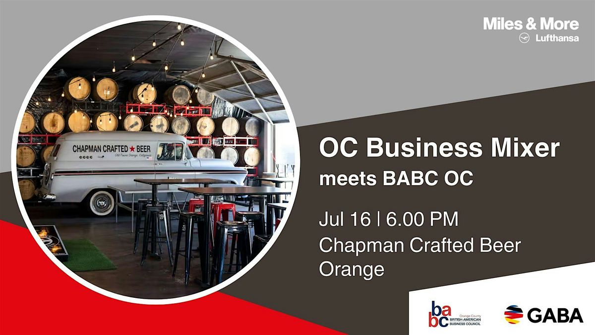OC Business Mixer meets BABC OC, 16 July | Event in Orange | AllEvents