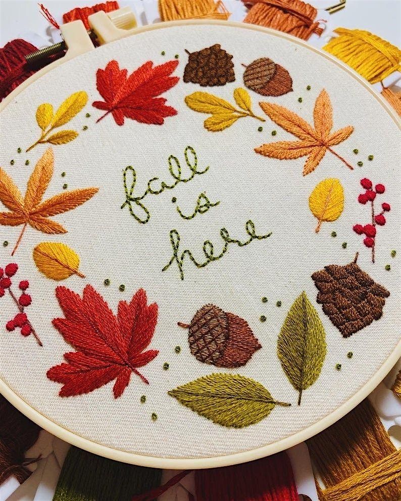 Sip & Stitch Fall Theme Embroidery Class, 26 September | Event in Houston | AllEvents
