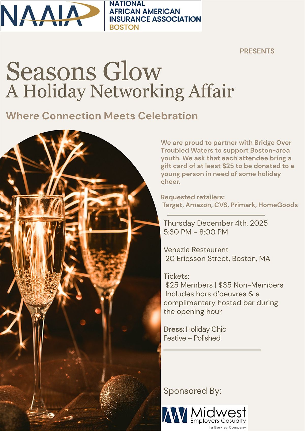 Seasons Glow: A Holiday Networking Affair, 4 December | Event in Boston | AllEvents