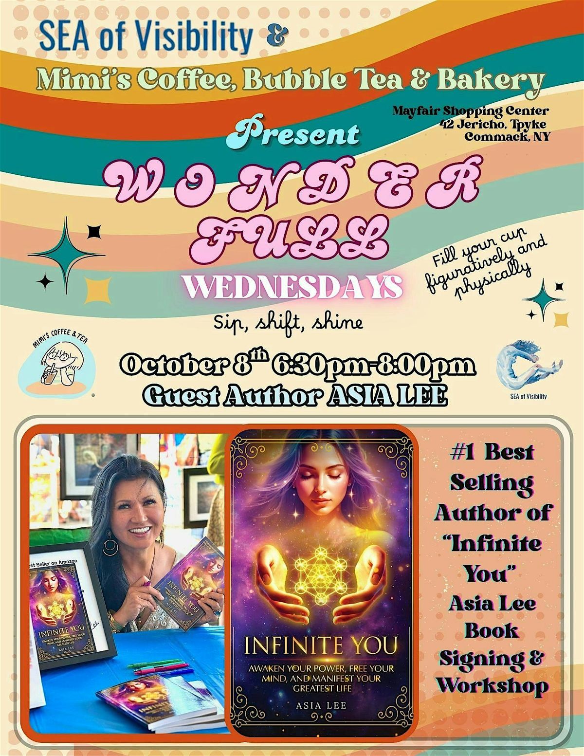 W O N D E R FULL Wednesdays Guest Author: Asia Lee, 8 October | Event in Commack | AllEvents