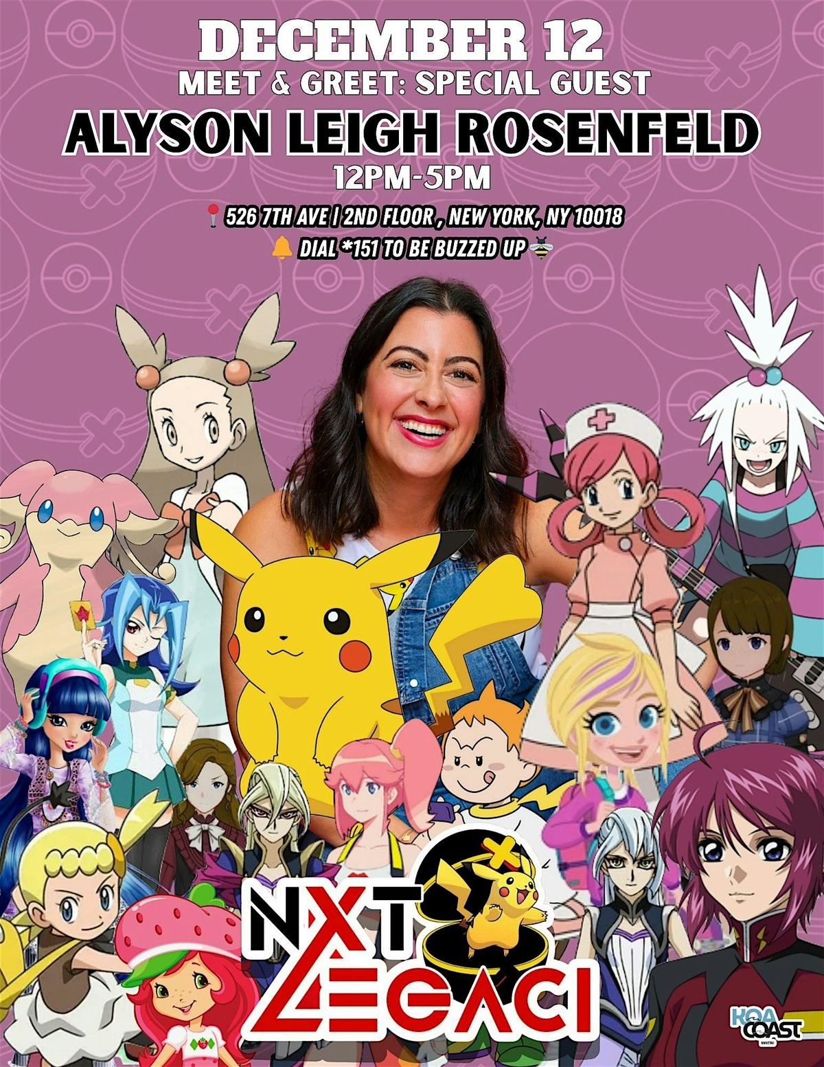 Meet Alyson Leigh Rosenfeld (Bonnie, Nurse Joy, Pikachu, Polly Pocket), 12 December | Event in New York | AllEvents