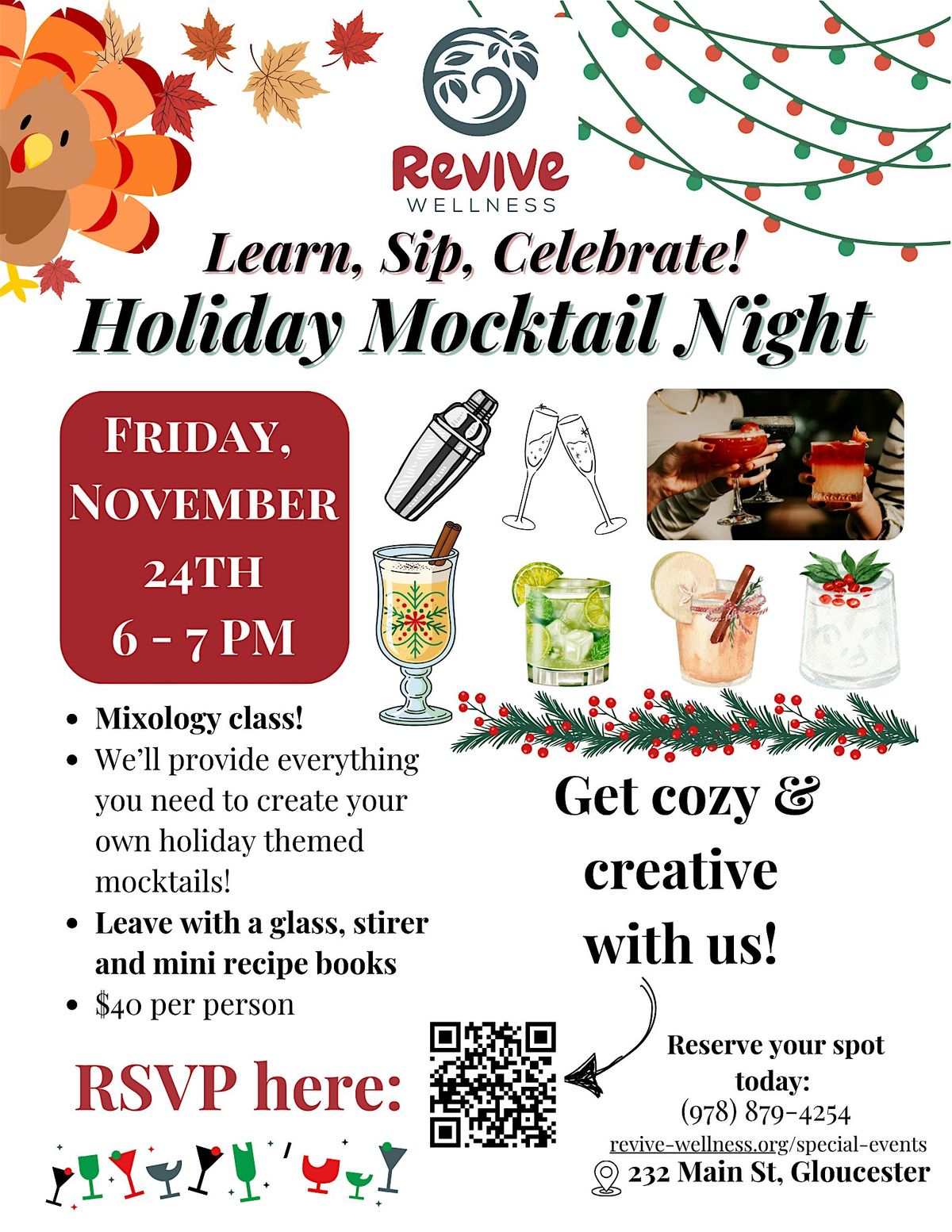 Holiday Mocktail Night, 1 December | Event in Gloucester | AllEvents