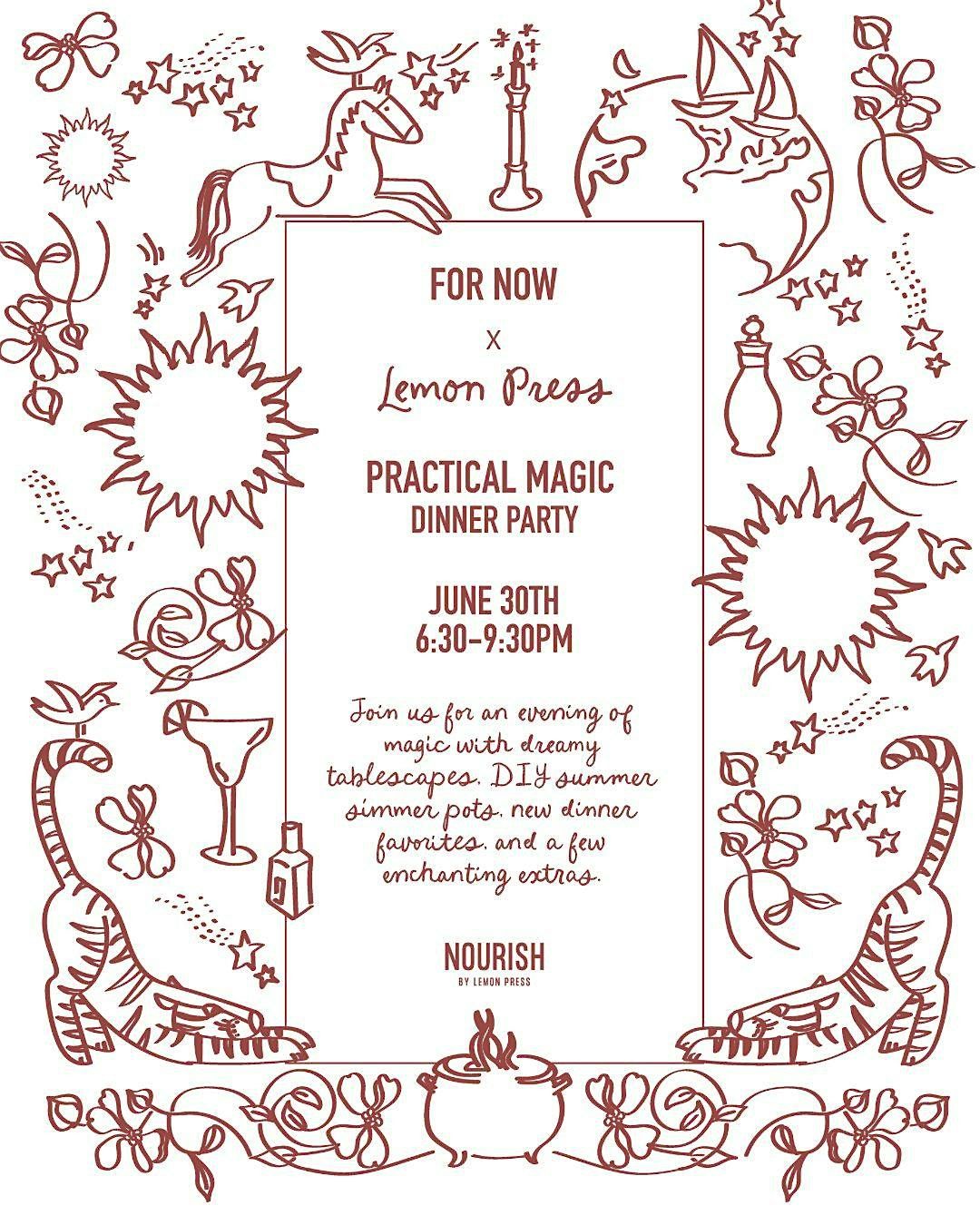 NOURISH: For Now & Lemon Press  - A Practical Magic Dinner Party, 30 June | Event in Nantucket | AllEvents