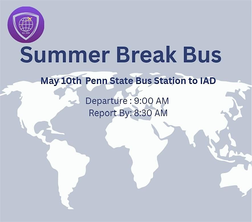 InsureSpectre Summer Break Bus (May 10 IAD), 10 May | Event in State College | AllEvents