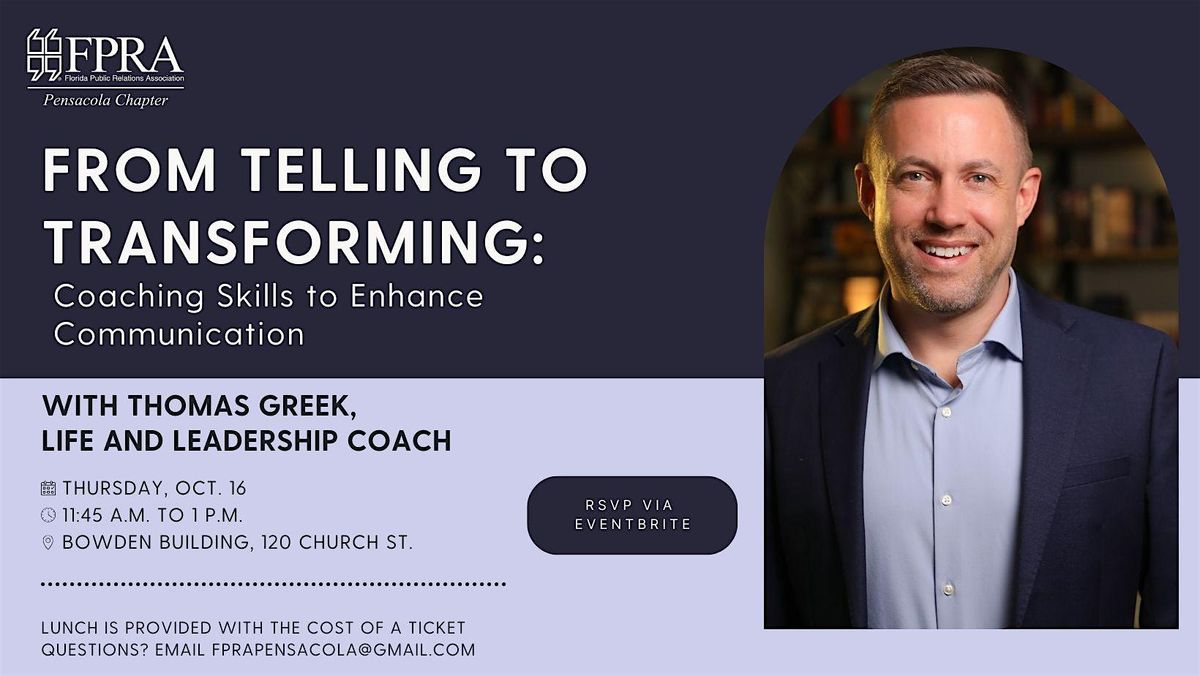 October Lunch & Learn: Thomas Greek, 16 October | Event in Pensacola | AllEvents