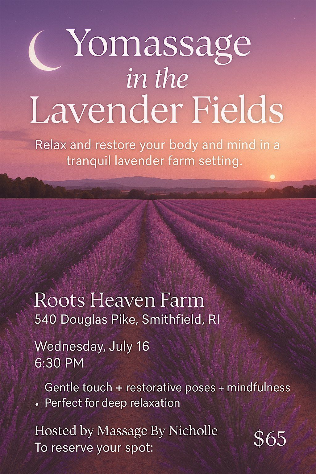 Yomassage in the Lavender Field, 16 July | Event in Smithfield | AllEvents