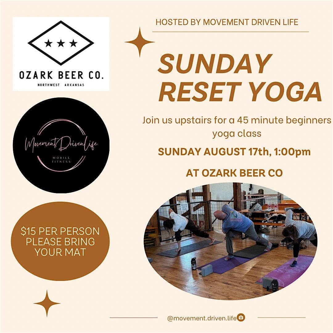 Sunday Reset Yoga at Ozark Beer Co, 17 August | Event in Rogers | AllEvents