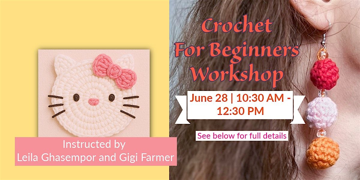 Crochet for Beginners – Spring Earrings & Kitty Cat Ornament, 28 June | Event in San Carlos | AllEvents