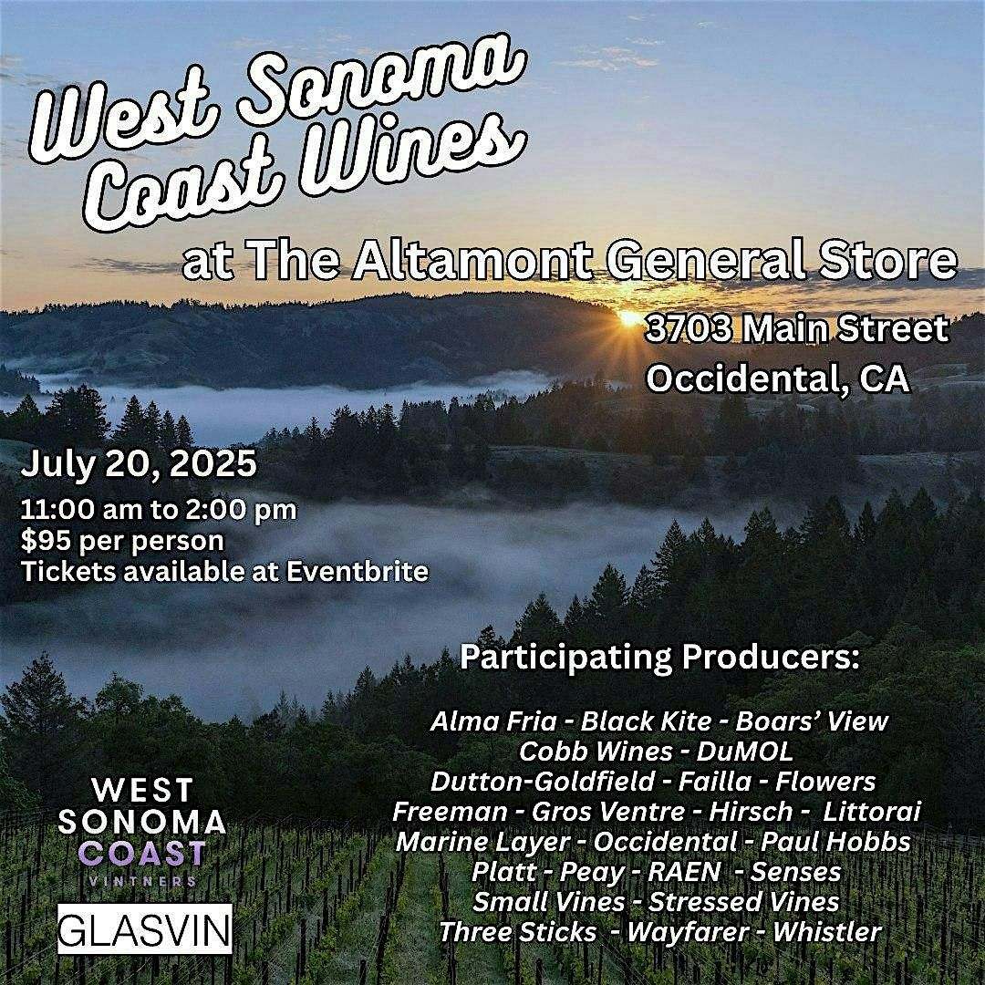 West Sonoma Coast Wines - at The Altamont General Store, 20 July | Event in Occidental | AllEvents
