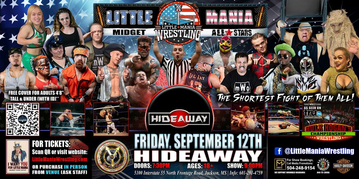 Jackson, MS - Little Mania Midget Wrestling @ Hideaway, 12 September | Event in Hamburg | AllEvents