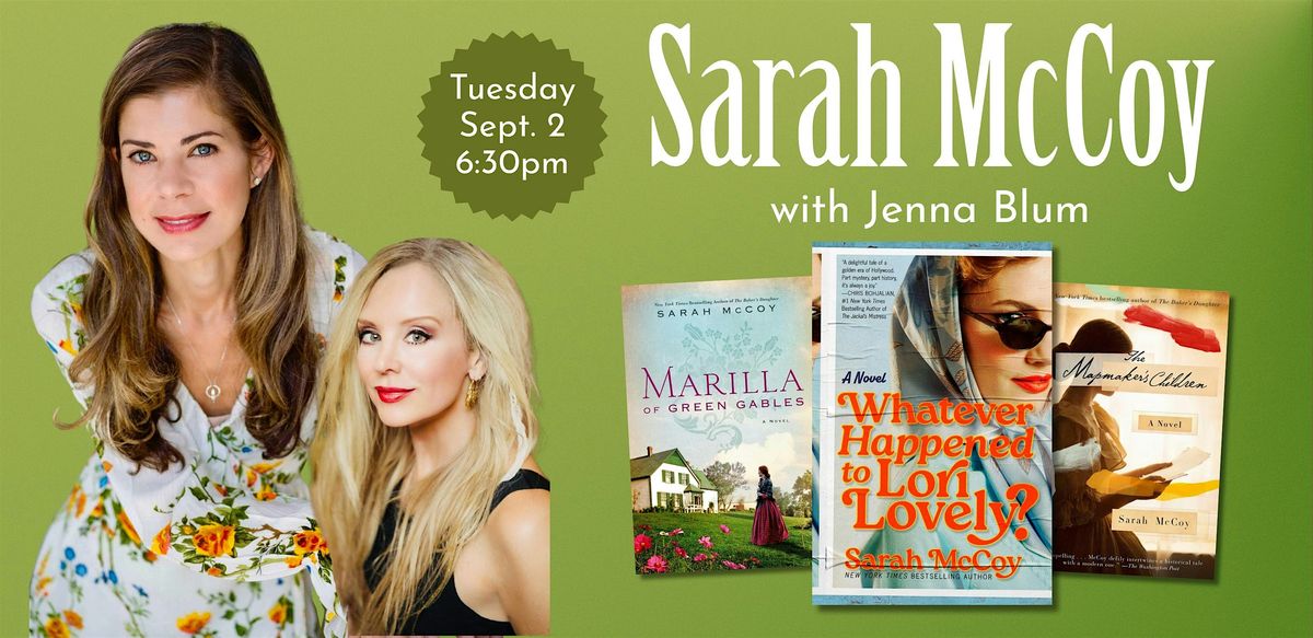 Sarah McCoy with Jenna Blum, 2 September | Event in Plainville | AllEvents