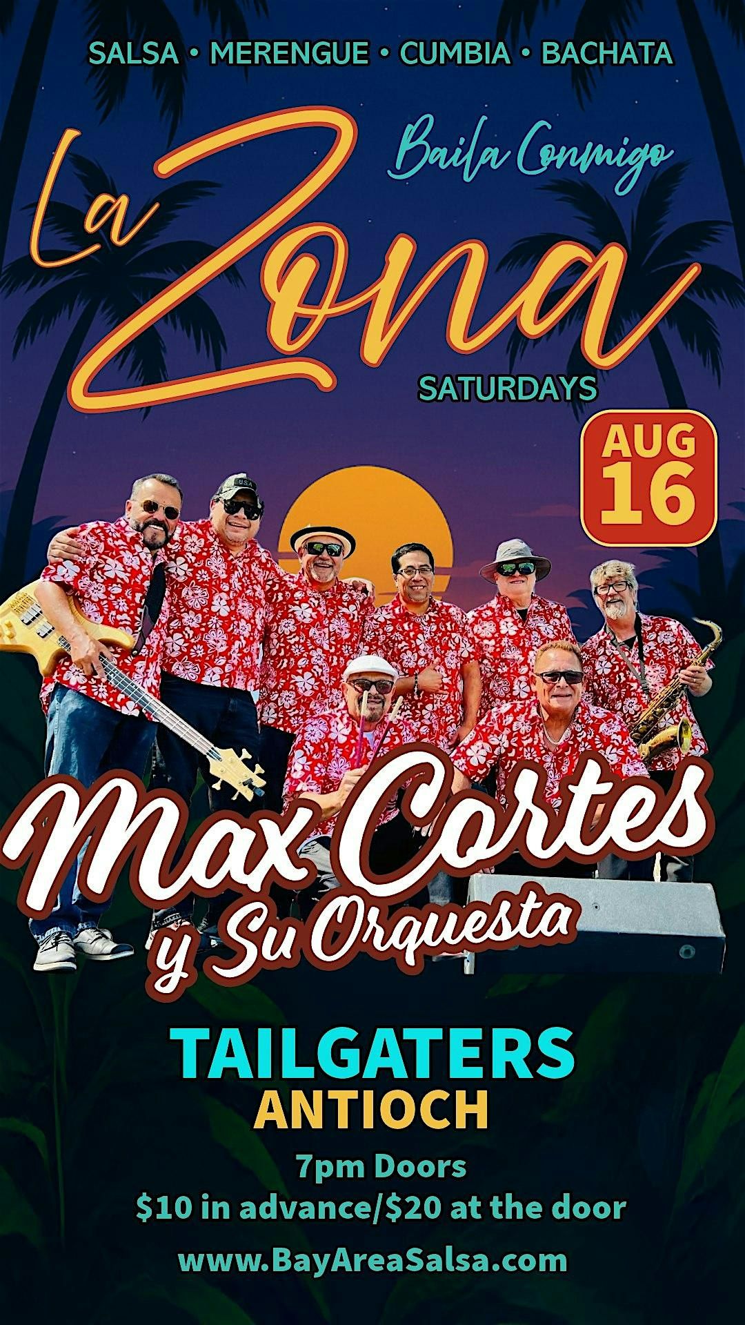 Max Cortes y Orquesta for La Zona at Tailgaters Antioch, 16 August | Event in Antioch | AllEvents