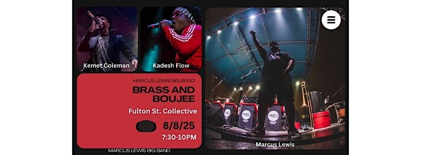 Marcus Lewis Big Band BRASS & BOUJEE Live at FSC, 8 August | Event in Chicago | AllEvents