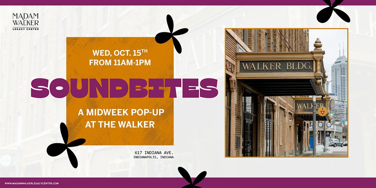 SoundBites: A Midweek Pop-Up at The Walker, 15 October | Event in Indianapolis | AllEvents