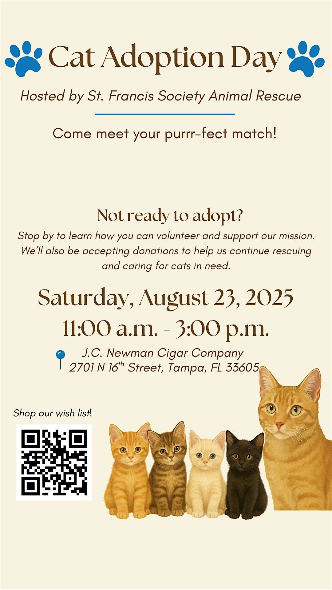 Cat Adoption Event, 23 August | Event in Tampa | AllEvents