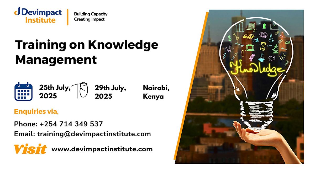 Training on Knowledge Management, 25 August | Event in Nairobi | AllEvents