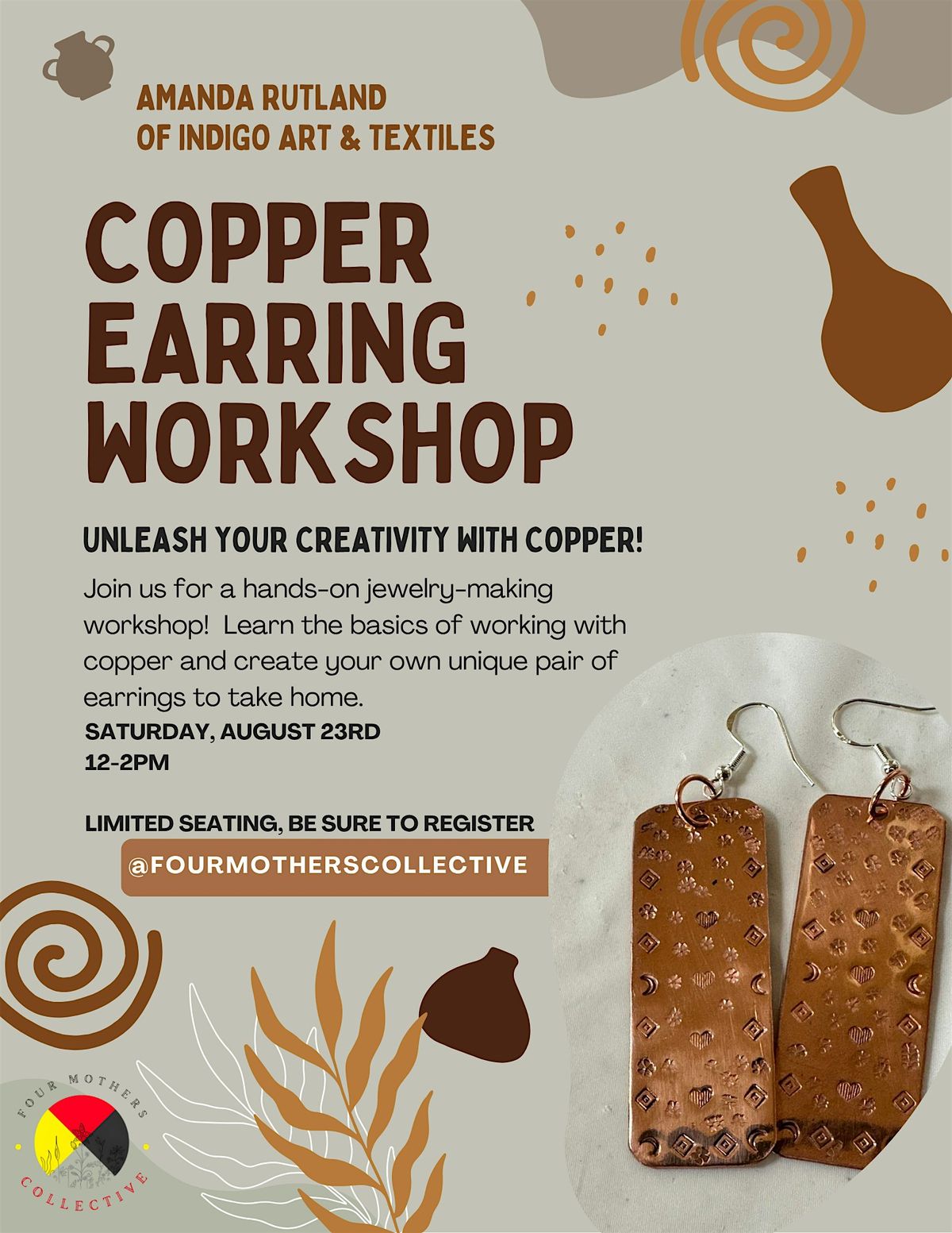 Copper Earring Workshop, 23 August | Event in Tulsa | AllEvents