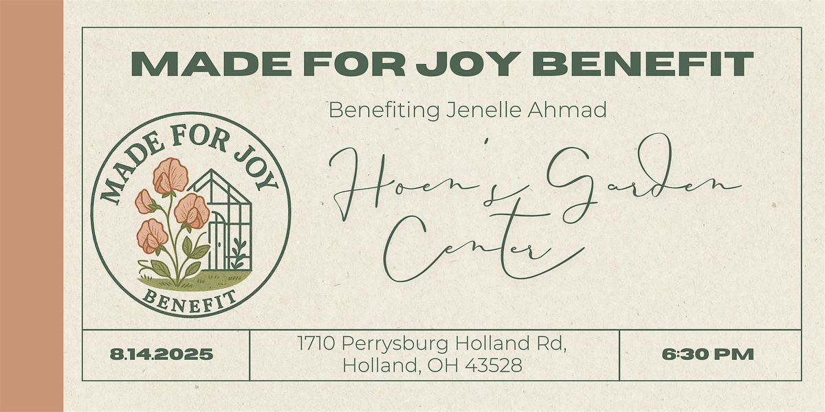 Made for Joy Benefit, 14 August | Event in Holland | AllEvents