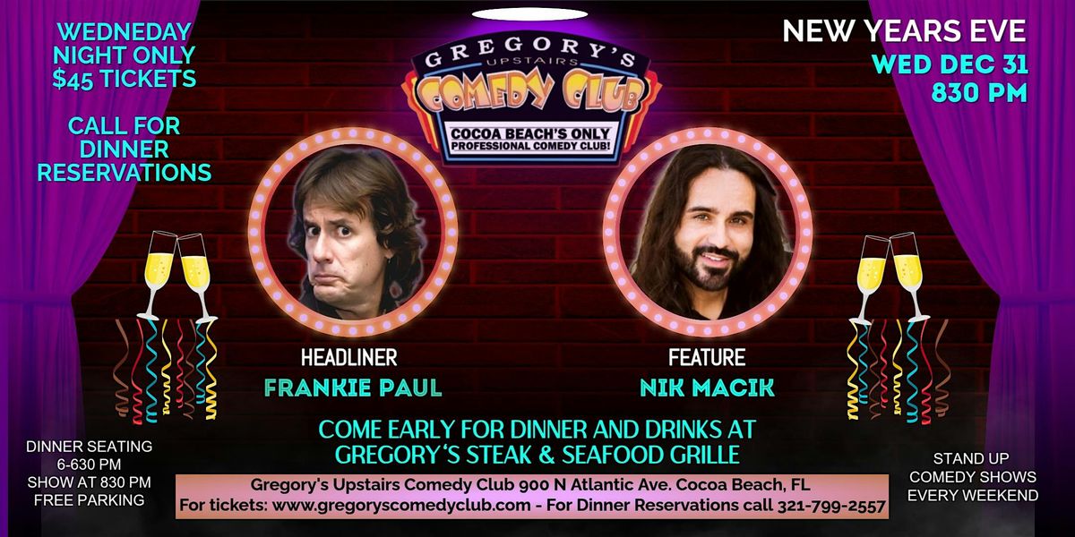Dec 31  New Year's Eve  Gregory's Comedy Club, 31 December | Event in Cocoa Beach | AllEvents