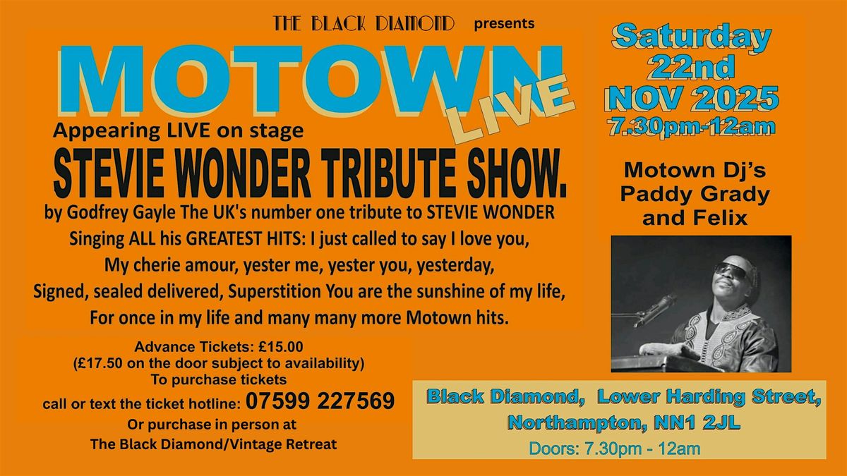 Motown Live - With Stevie Wonder Tribute Show, 22 November | Event in Northampton | AllEvents