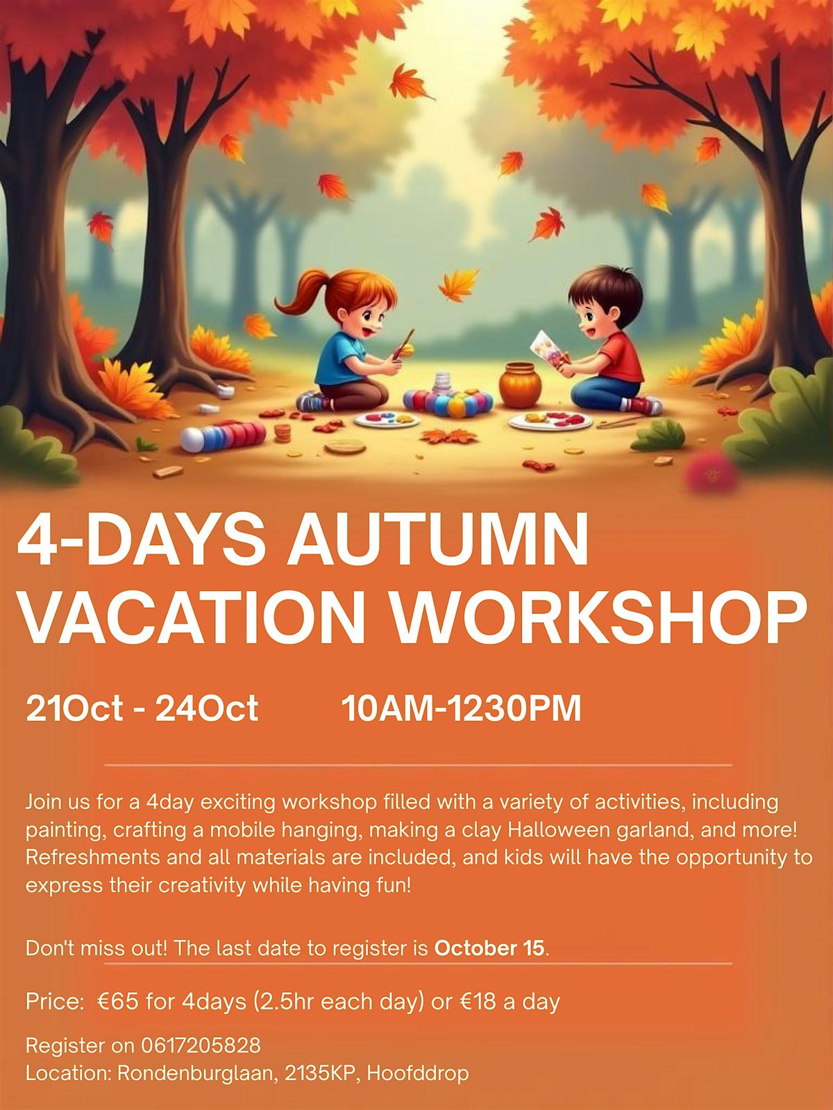 Autumn Vakantie Creative workshop for kids, 21 October | Event in Hoofddorp | AllEvents