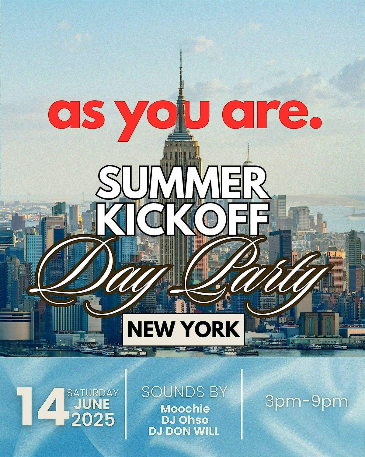 As You Are | New York: Summer Kickoff Day Party, 14 June | Event in Brooklyn | AllEvents