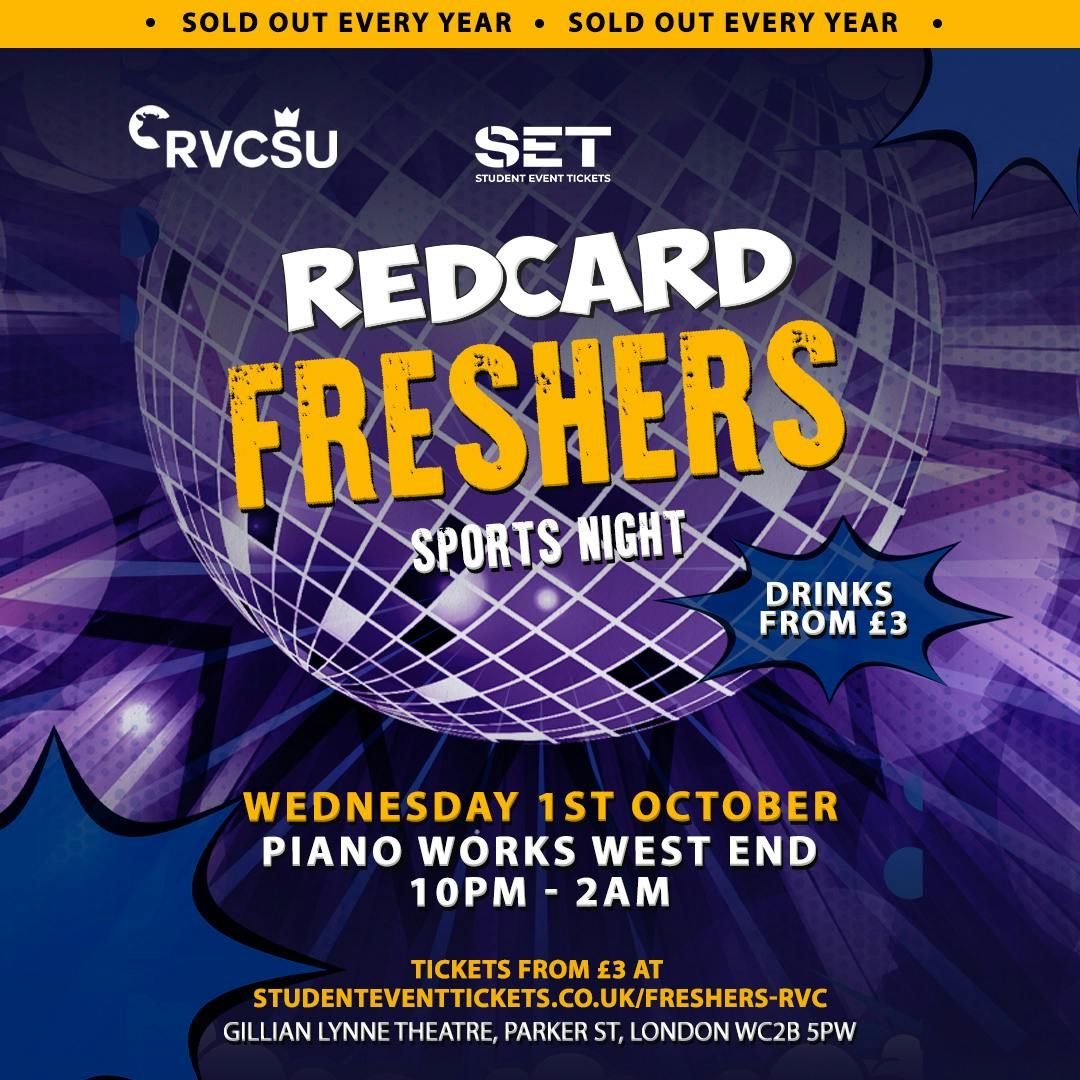 RVC REDCARD FRESHERS PARTY @ PIANO WORKS WEST END - WEDNESDAY 1ST OCTOBER, 1 October | Event in London | AllEvents