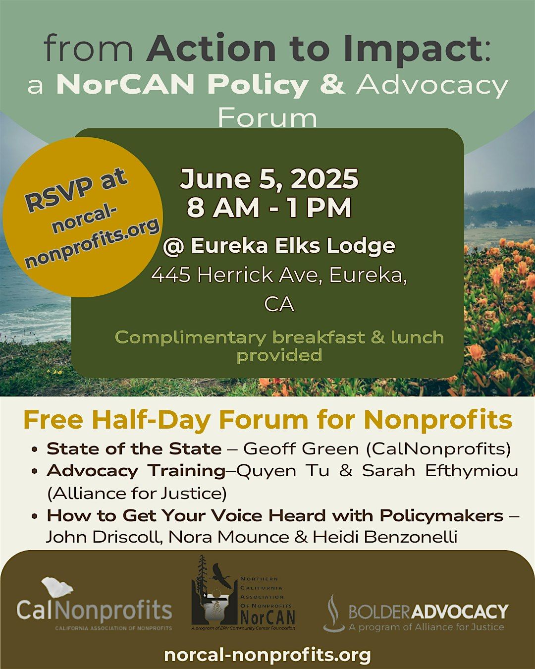 From Action to Impact: A NorCAN Policy & Advocacy Forum, 5 June | Event in Eureka | AllEvents
