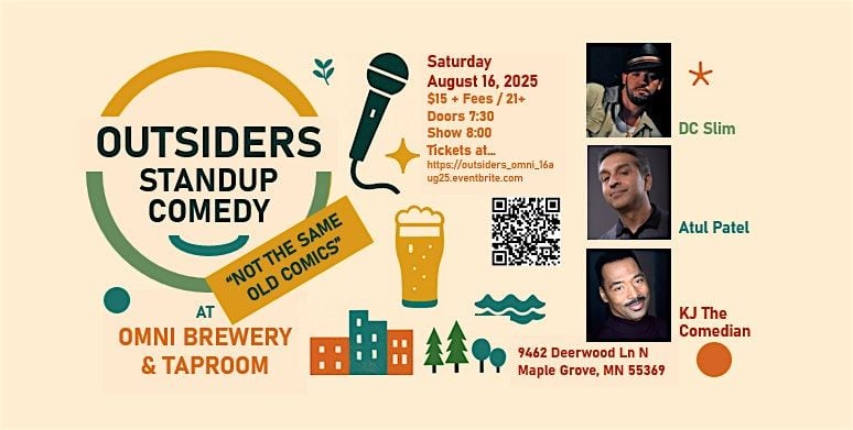 Outsiders Standup Comedy at Omni Brewery & Taproom in Maple Grove, 16 August | Event in Maple Grove | AllEvents