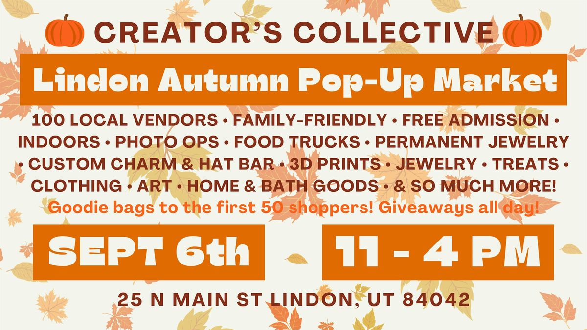 Creator's Collective Lindon Autumn Market, 6 September | Event in Lindon | AllEvents