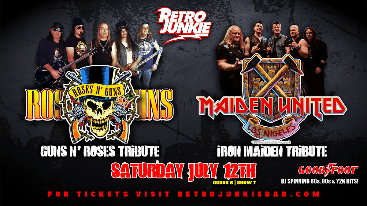GUNS N' ROSES + IRON MAIDEN TRIBUTES... PLUS DJ AFTER-PARTY!, 12 July | Event in Walnut Creek | AllEvents