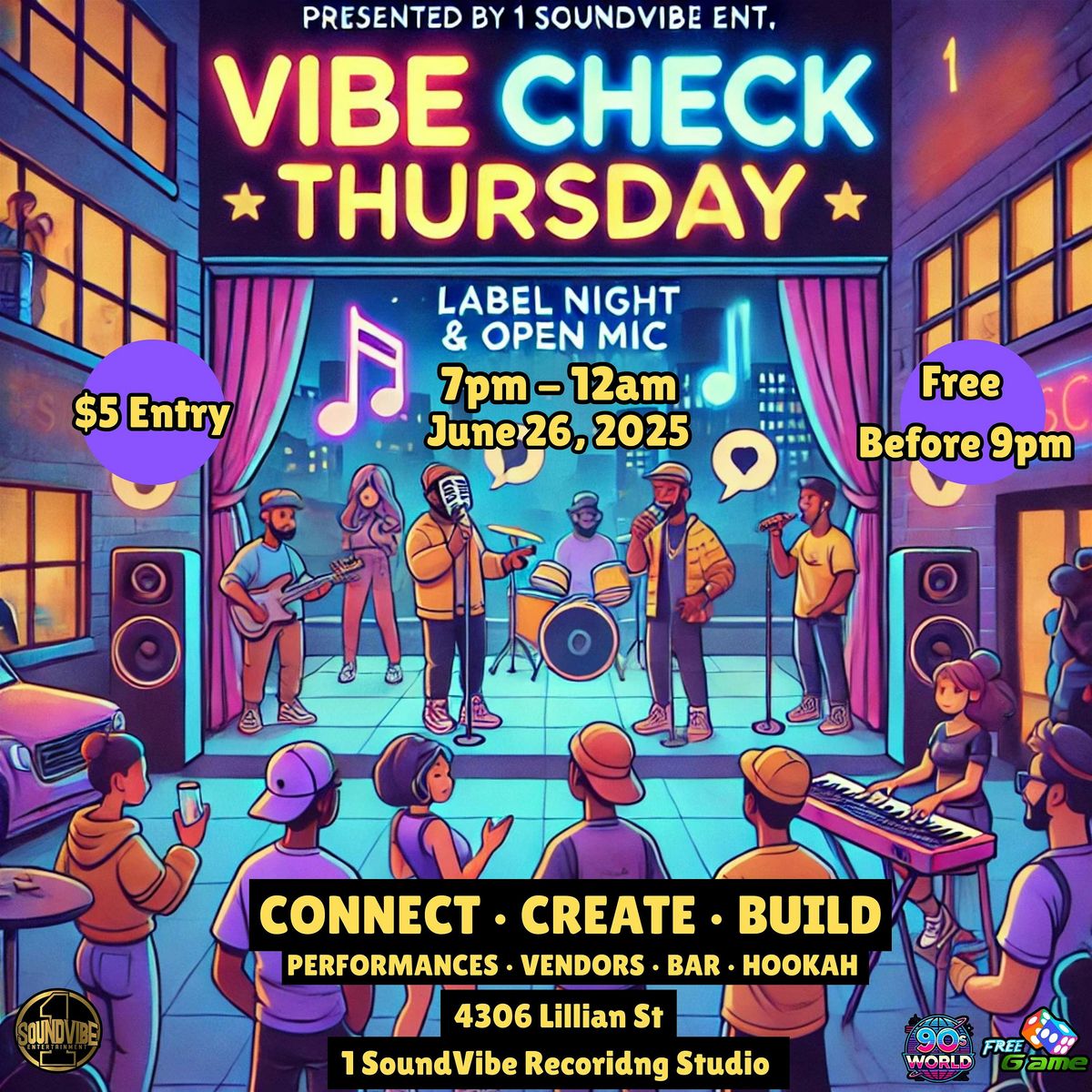 1 SoundVibe Studios Presents : VIBE CHECK - Open Mic, 26 June | Event in Houston | AllEvents