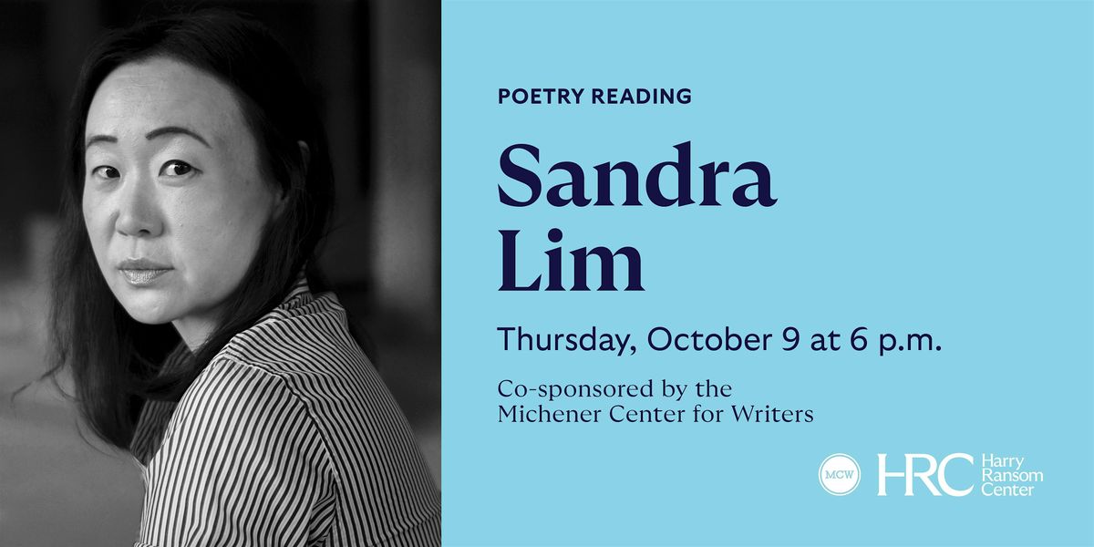 Poetry Reading: Sandra Lim, 9 October | Event in Austin | AllEvents
