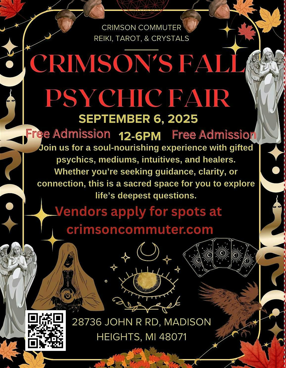 Crimson’s Psychic Fair, 6 September | Event in Madison Heights | AllEvents
