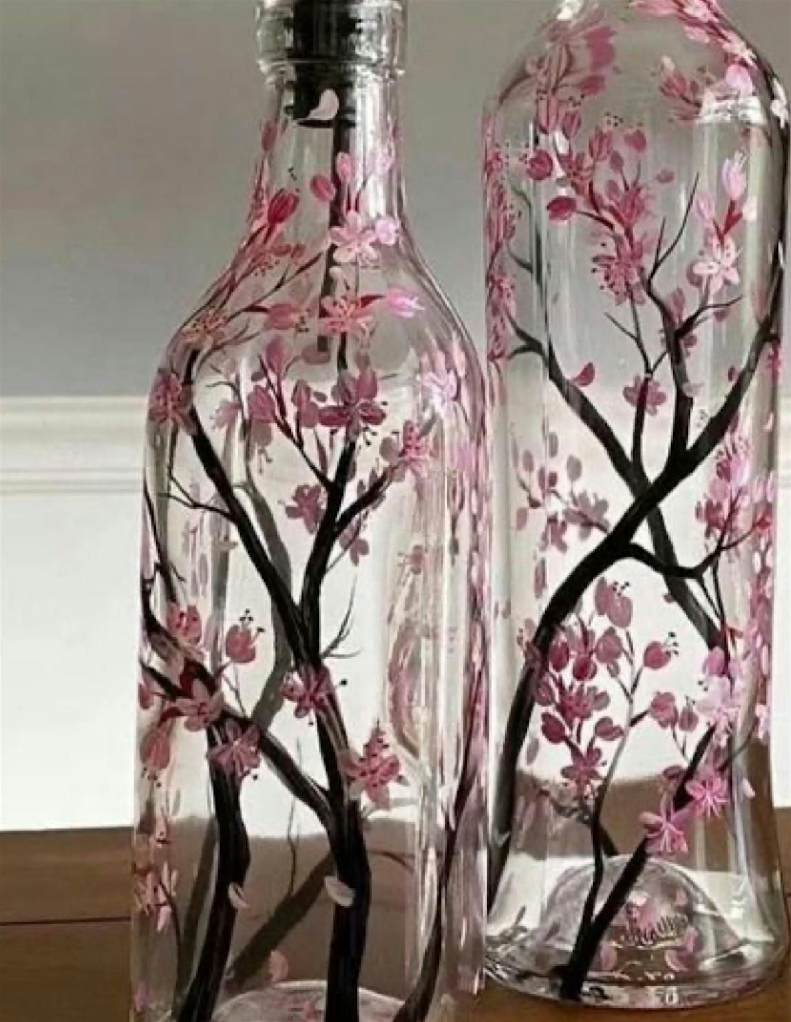 Cherry Blossoms and Bubbles  Wine Bottle Paint and Sip, 18 August | Event in San Diego | AllEvents