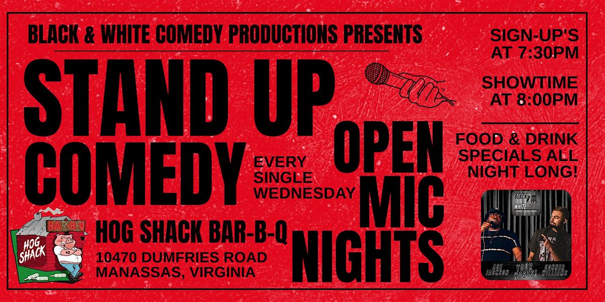 Weekly Wednesday Standup Comedy Open Mic Nights! At Hog Shack Bar-B-Q!, 20 August | Event in Manassas | AllEvents