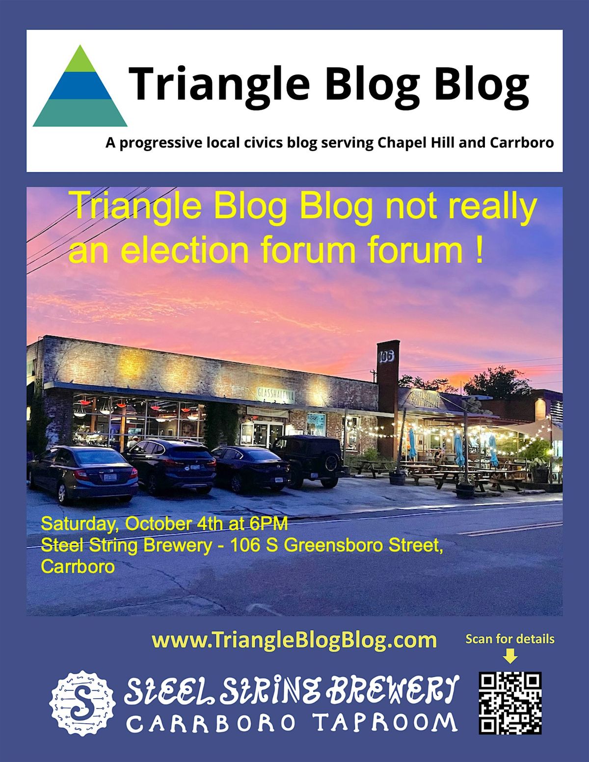 Triangle Blog Blog: "Not Really An Election Forum" Forum, 4 October | Event in Carrboro | AllEvents