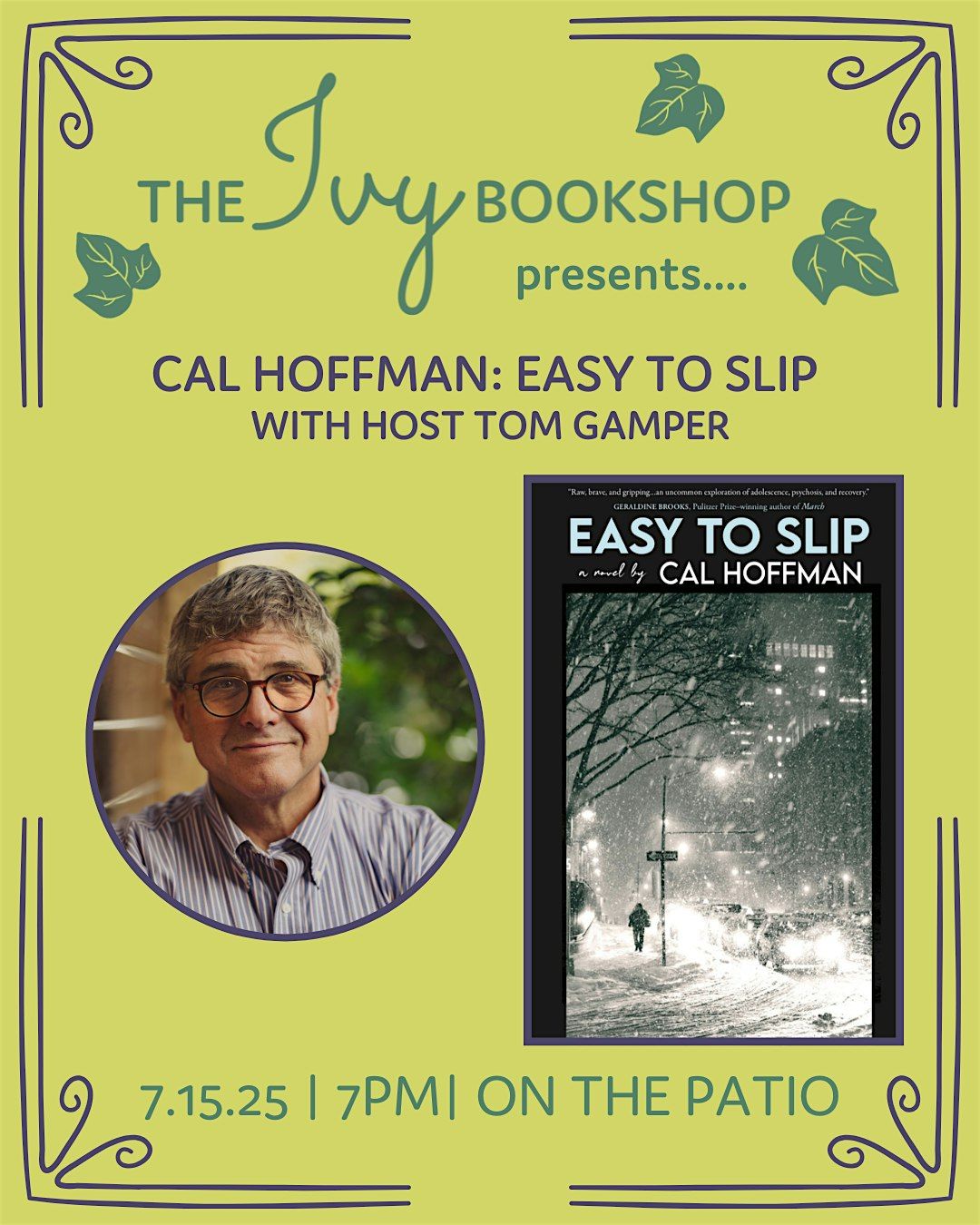 Cal Hoffman: EASY TO SLIP with host Tom Gamper, 15 July | Event in Baltimore | AllEvents