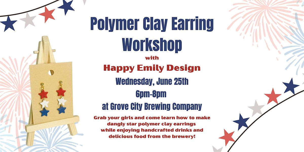 POLYMER CLAY STAR EARRINGS WORKSHOP, 25 June | Event in Grove City | AllEvents