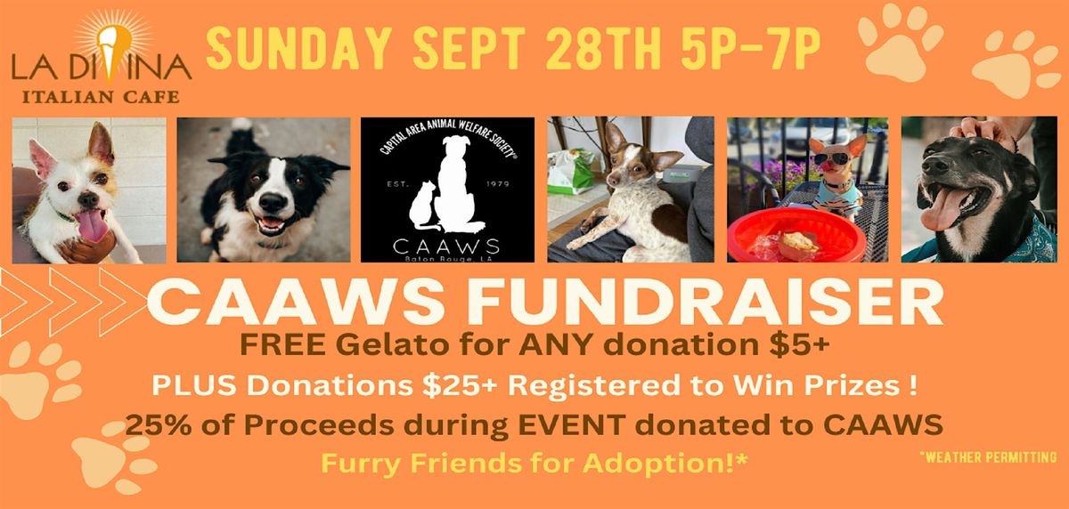 Gelato Love for Dogs:   A CAAWS Fundraiser Sunday, Sept 28th 5p-7p, 28 September | Event in Baton Rouge | AllEvents