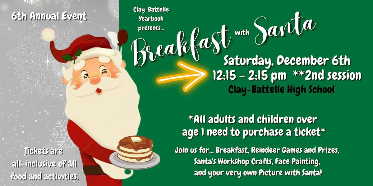 Breakfast with Santa: AFTERNOON SESSION (12:15-2:15 pm), 6 December | Event in Blacksville | AllEvents