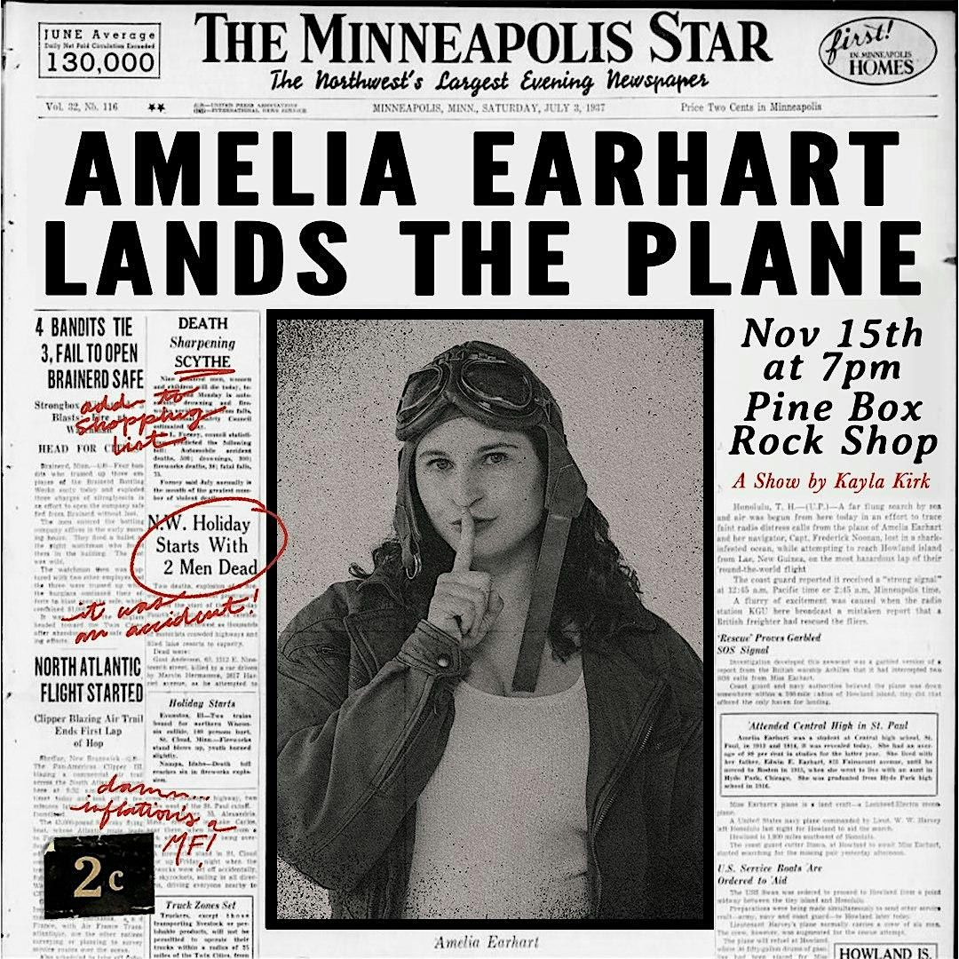 Amelia Earhart Lands the Plane, 15 November | Event in Brooklyn | AllEvents