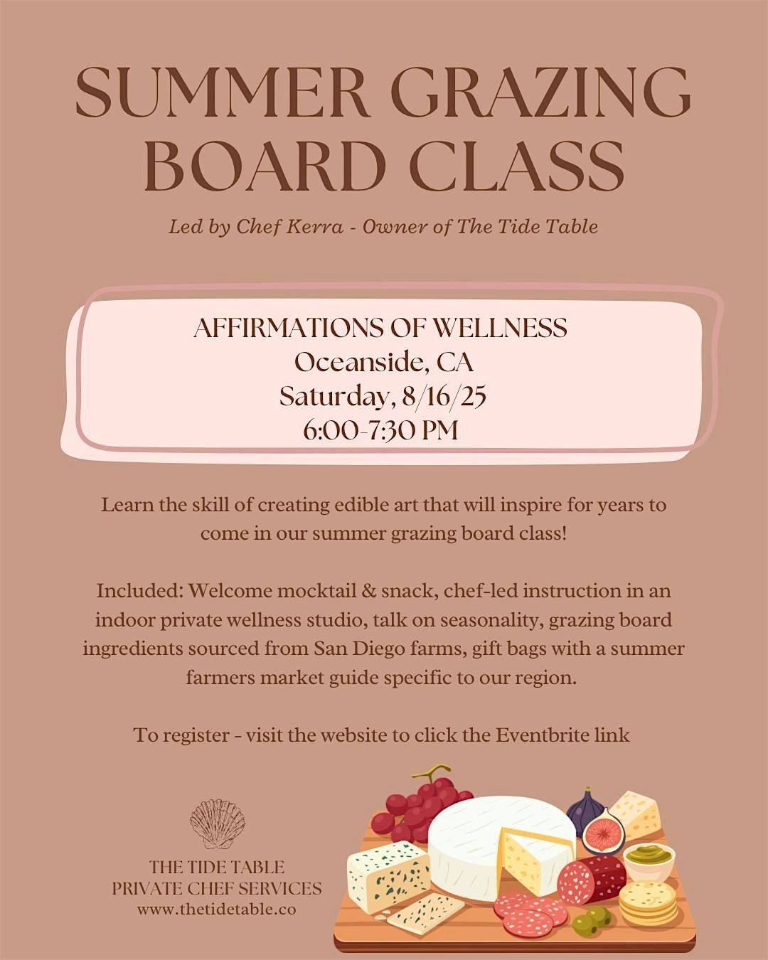 Summer Grazing Board Class - Oceanside, 16 August | Event in Oceanside | AllEvents