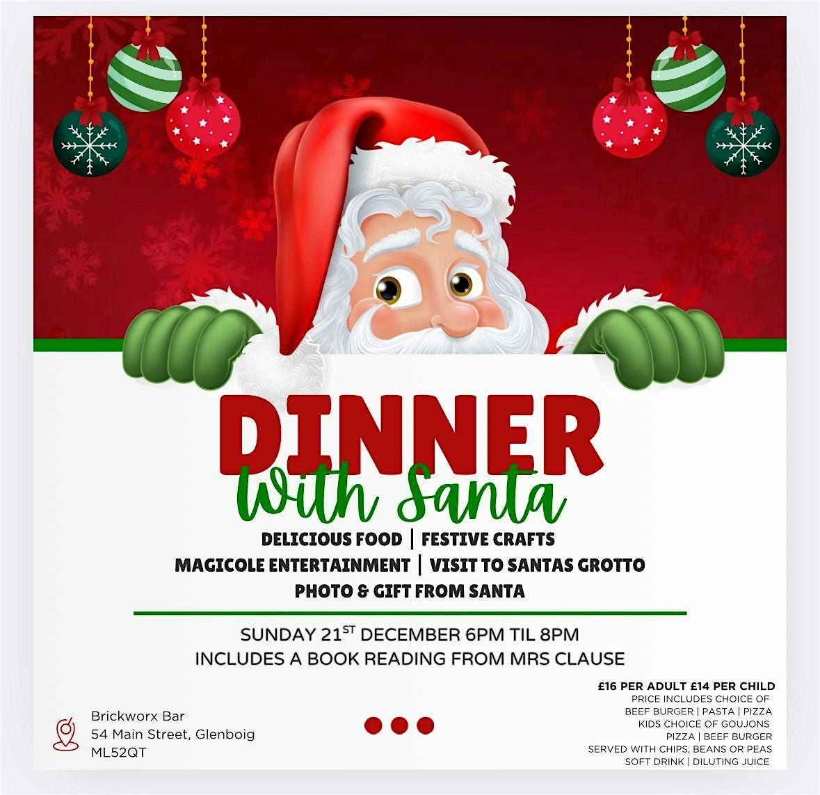 Dinner with Santa, 21 December | Event in Glenboig | AllEvents
