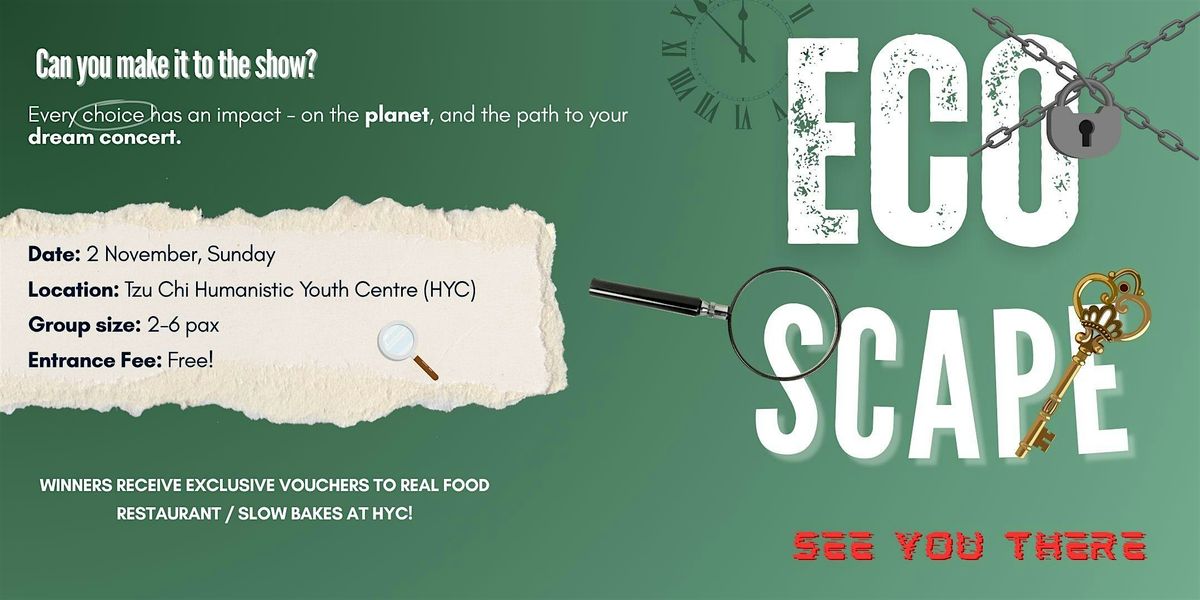 Eco Scape - An Escape Room with a  Twist!, 2 November | Event in Yishun | AllEvents