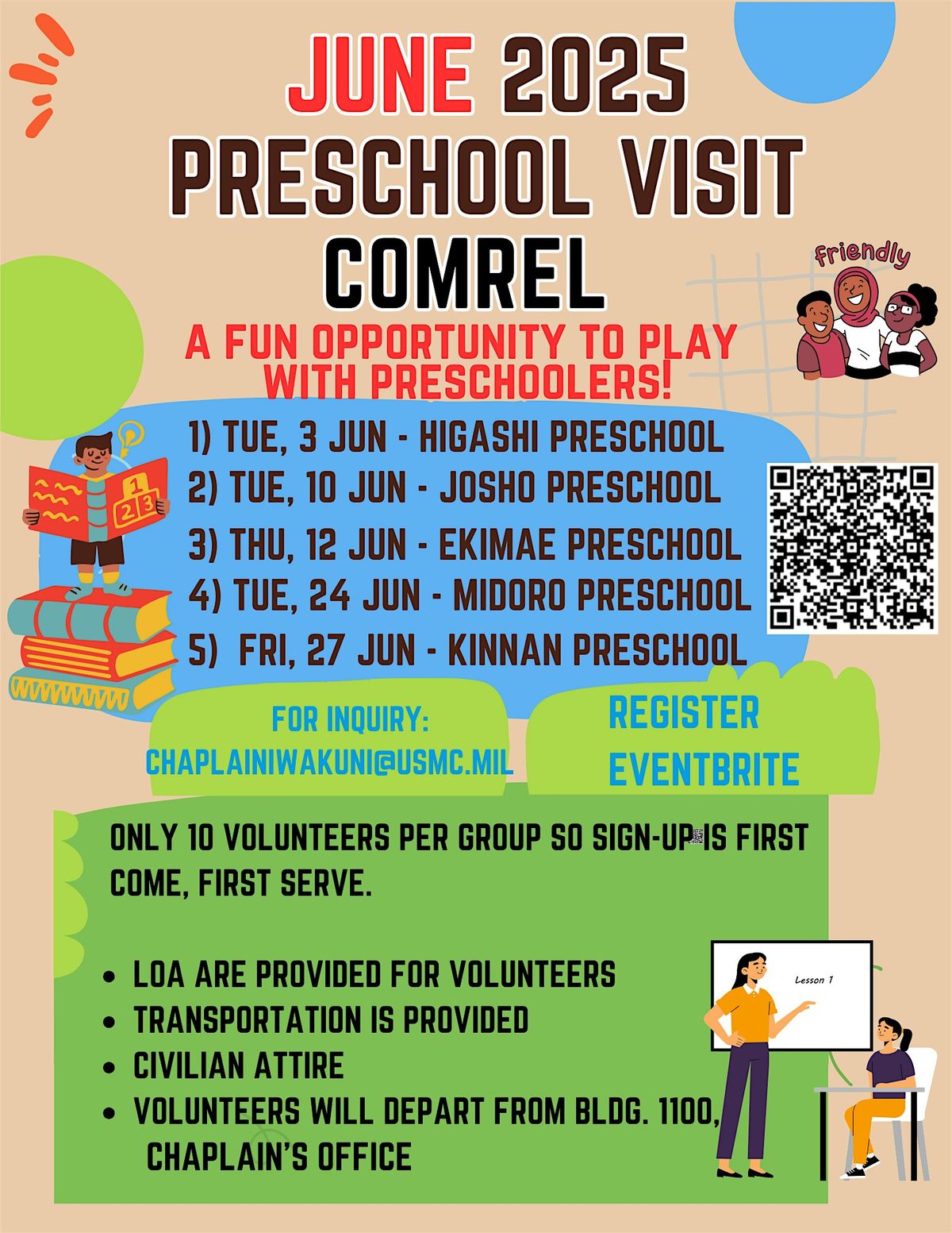 JUN 2025 PRESCHOOL VISIT COMREL, 3 June | Event in Iwakuni | AllEvents