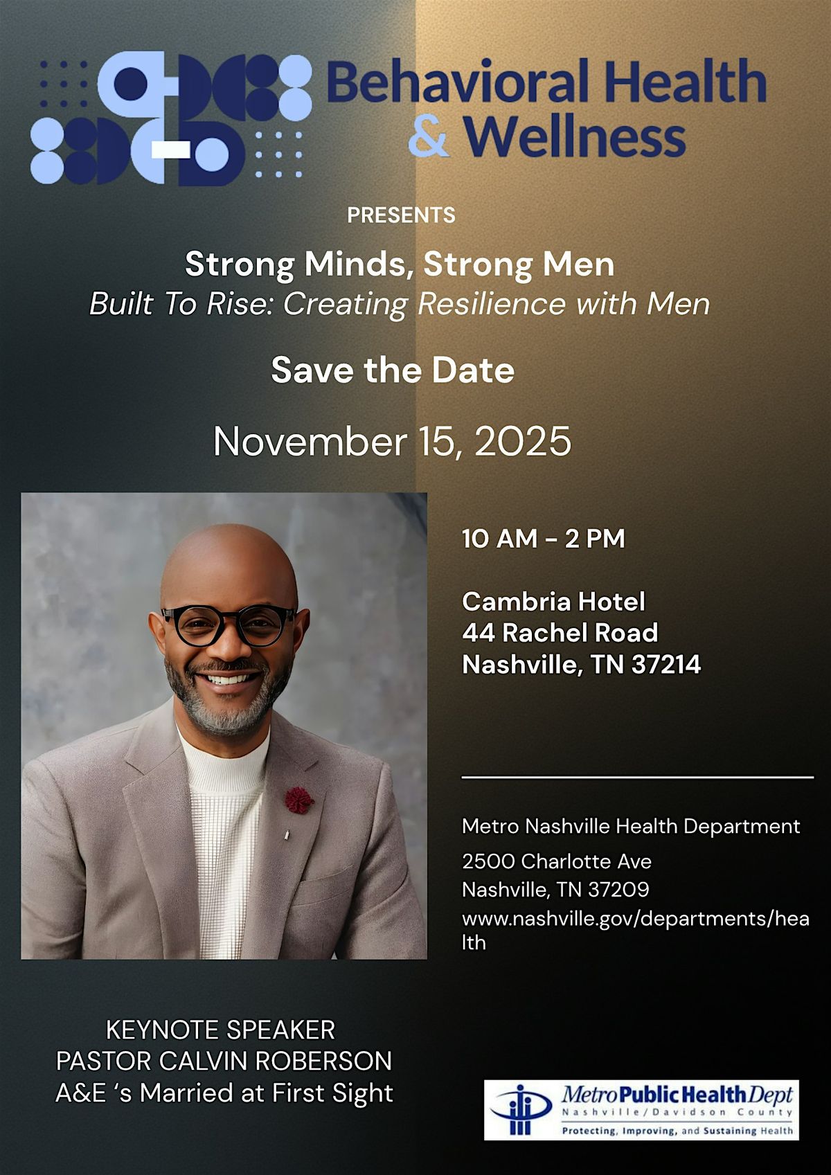 Built to Rise: Creating Resilience with Men, 15 November | Event in Nashville | AllEvents