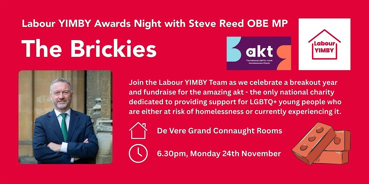 The Labour YIMBY Awards: 'The Brickies', with Steve Reed OBE MP, 24 November | Event in London | AllEvents