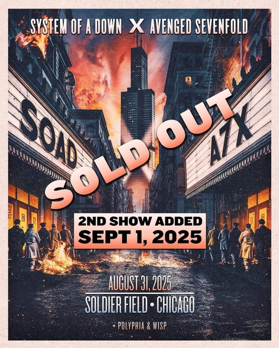 System of a Down  Avenged Sevenfold & Polyphia, 30 August | Event in Chicago | AllEvents