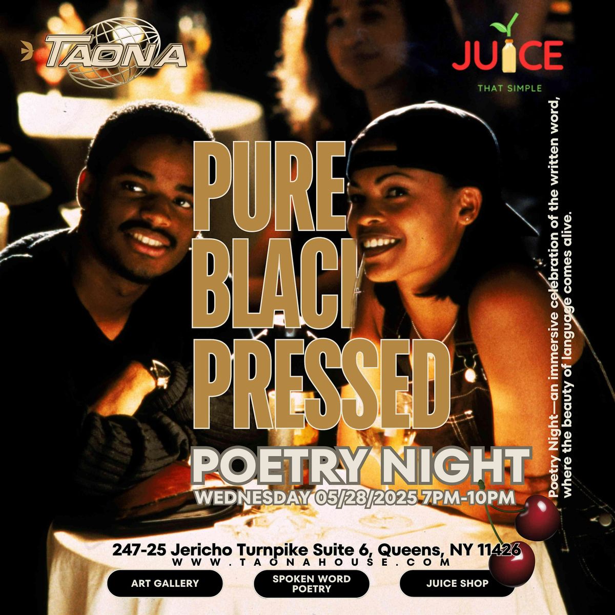 PURE BLACK PRESSED: POETRY + ART, 28 May | Event in Queens | AllEvents